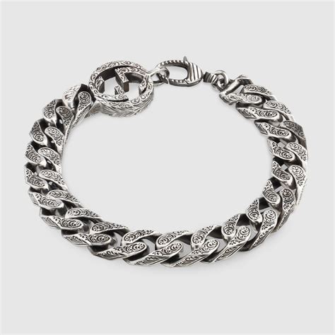 gucci interlocking g chain bracelet in silver|Gucci interlocking g bracelet 18k.